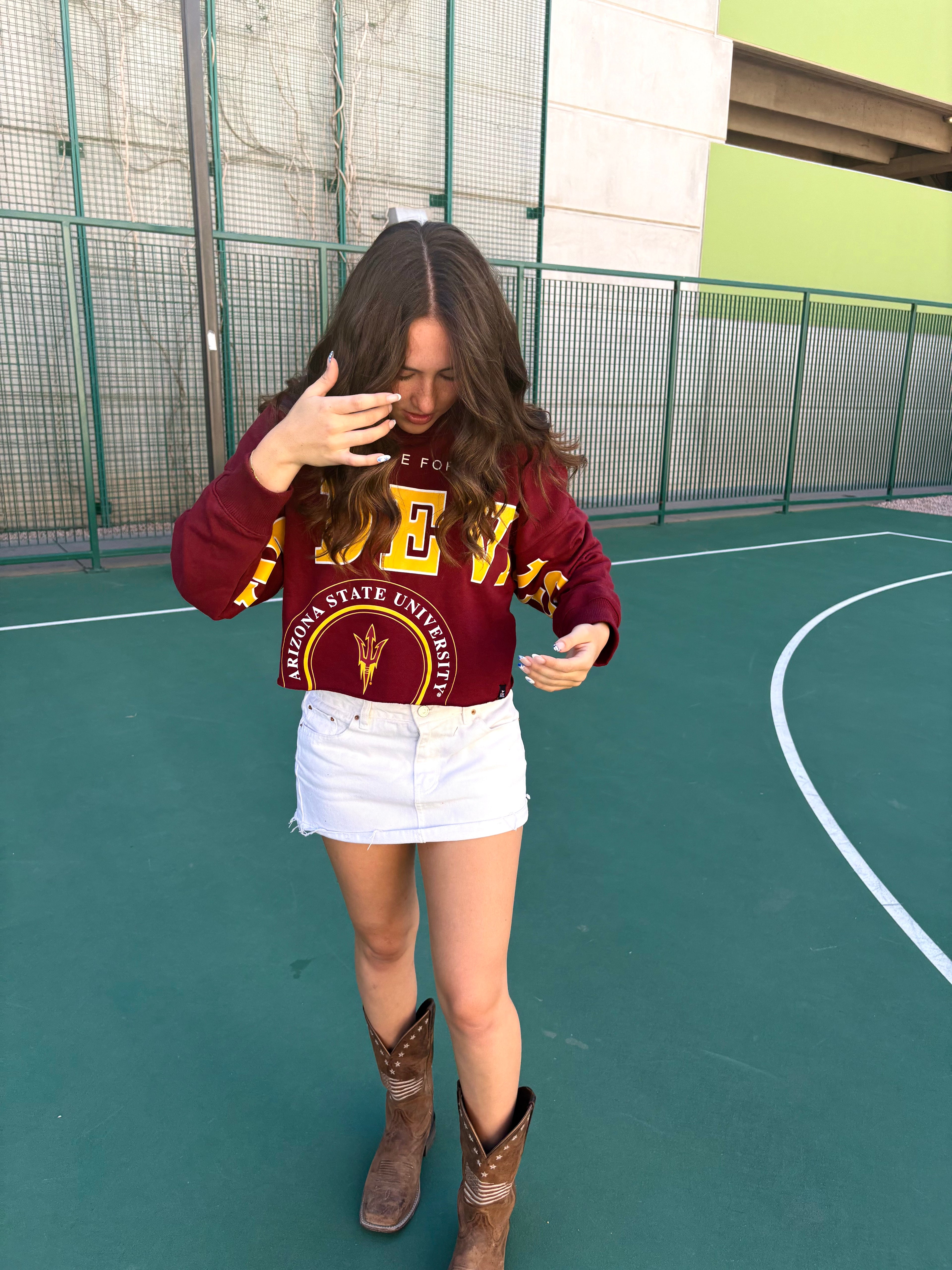 Cropped Gameday Social Sweatshirt