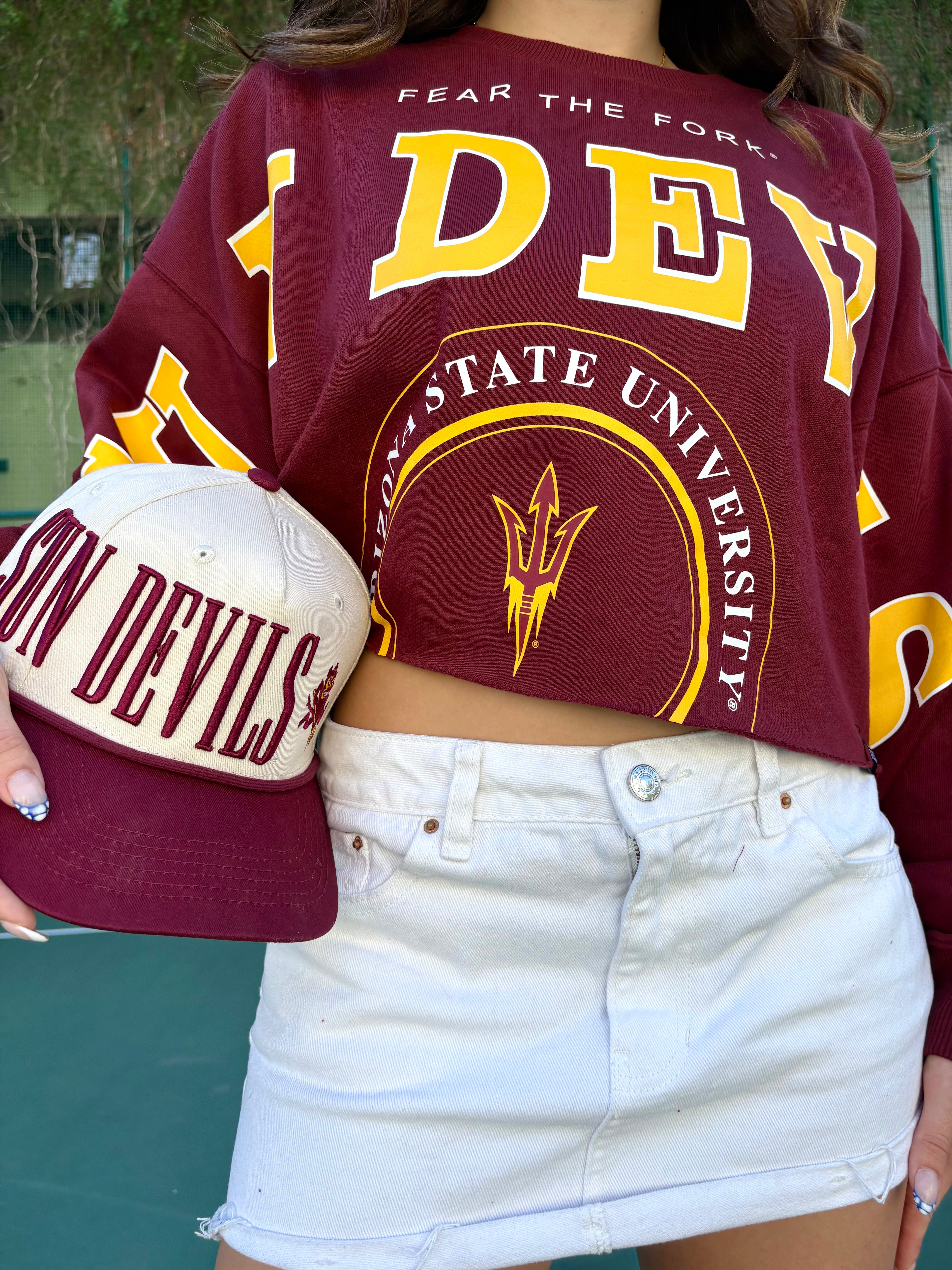 Cropped Gameday Social Sweatshirt